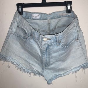Ripped jean shorts